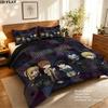 Death Note Pattern Bedding Quilt Set Quilt Cover Pillowcase Home Birthday Gift(1 * duvet cover + 2 * pillowcase, without core)