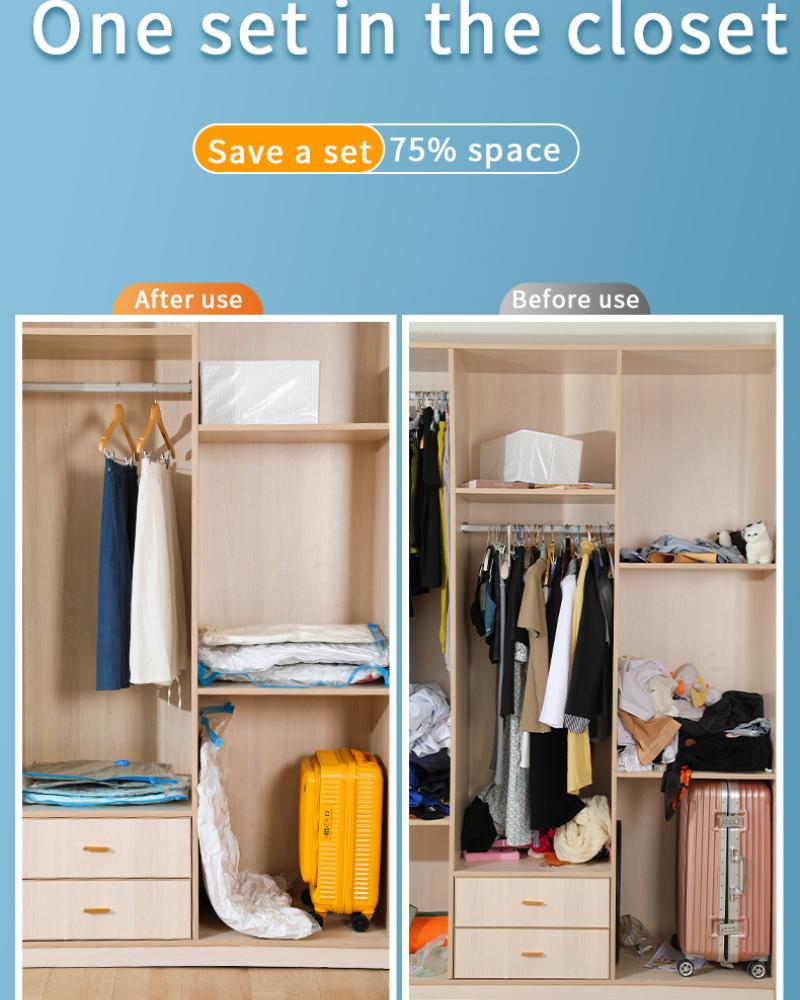 Вакуумные пакеты для хранения вещей, органайзер для гардероба, вакуумный пакет, экономящий место, пакеты для одежды, подушек, постельного белья, одеял, упаковка, Storager