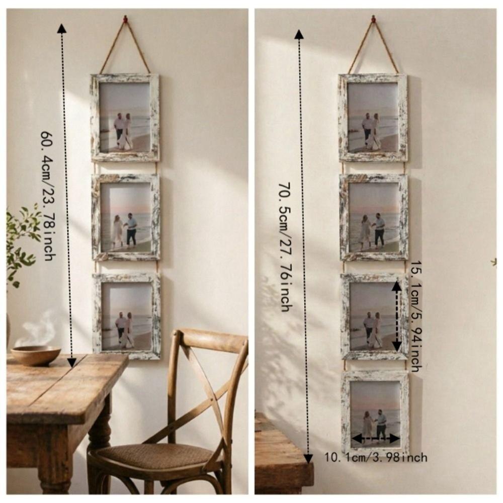 Linked Photo Holder Wall Art Picture Frame 6-Inch Vertical Photo Wall  Bedroom