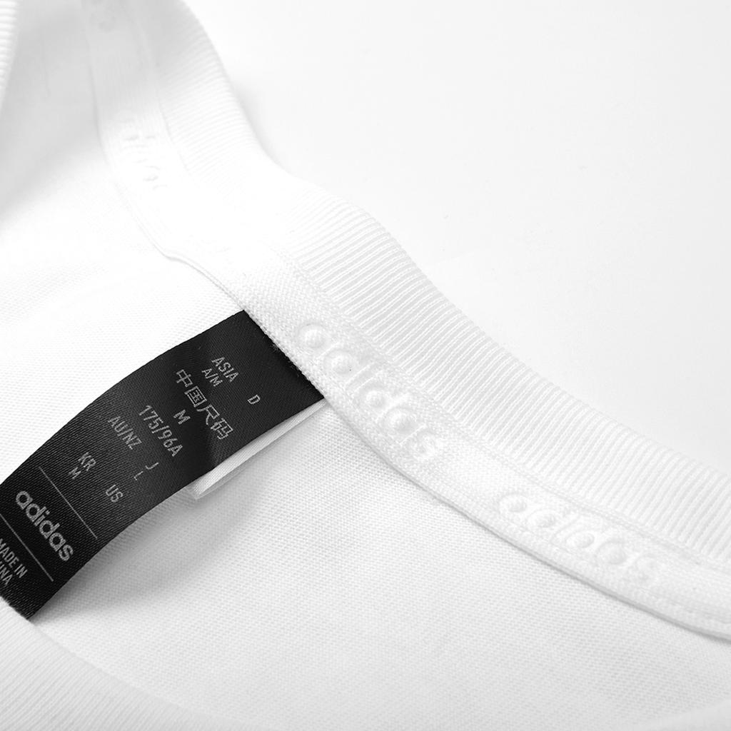 Adidas Solid Color Round Neck Casual Sport Comfortable Breathable Simple Pullover Short Sleeve T-Shirt Men Tops White JC7904