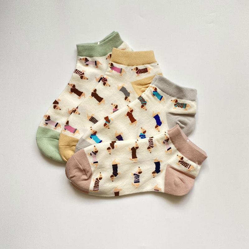 Животные женские носки красочные милые колбаса собака хлопок мультфильм пара леди девушка весна лето носки поддержка зоопарк
