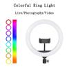 8/10/12-дюймовая RGB светодиодная кольцевая лампа для селфи со штативом и USB-разъемом для живого макияжа