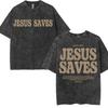 Washed Vintage Aesthetic Christian T-shirt Men's Jesus Died for Me Now I Live for Him Tee Shirt Unisex Fashion Oversized T Shirt