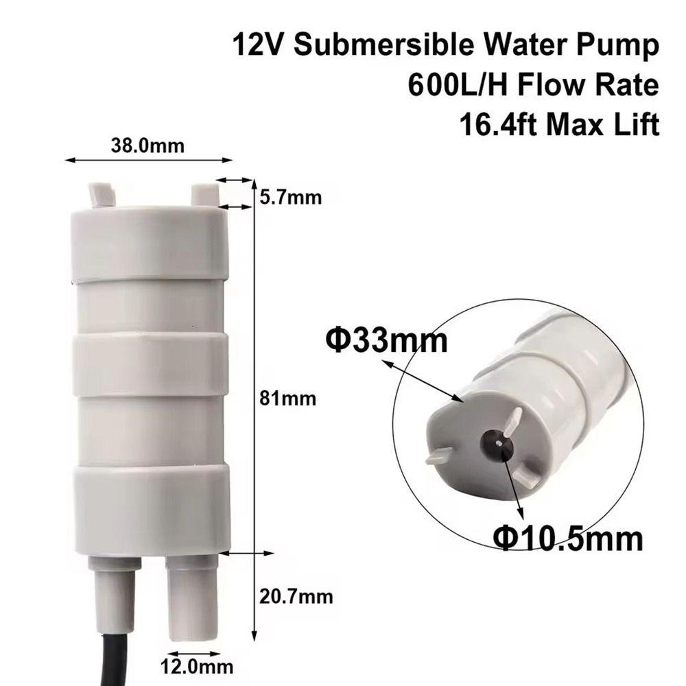 1Pcs 600L/H Submersible Water Pump DC 12V Water Pump Motor  for Camper Motorhome Use