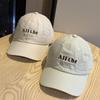 Korean-style casual simple letter-embroidered soft-top baseball cap for women, made of pure cotton, versatile and face-slimming, suitable for spring