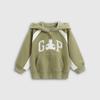 Gap Boys' Velvet Hooded Sweatshirt with Logo Appliqué