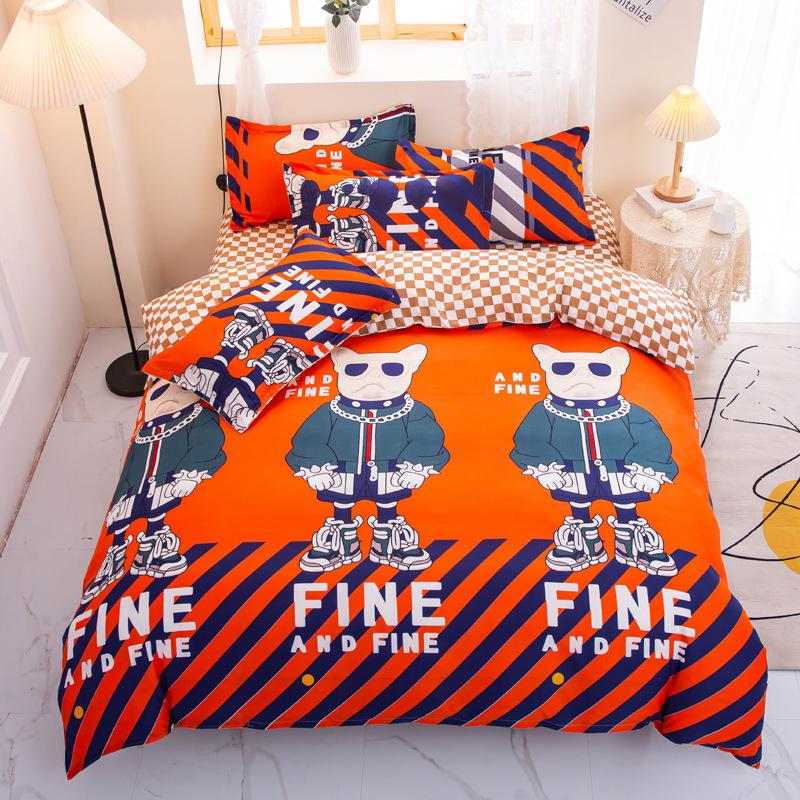 Comfortable and Warm Dormitory Bed Three-piece Set, Bed Sheet Quilt Cover Four-piece Set