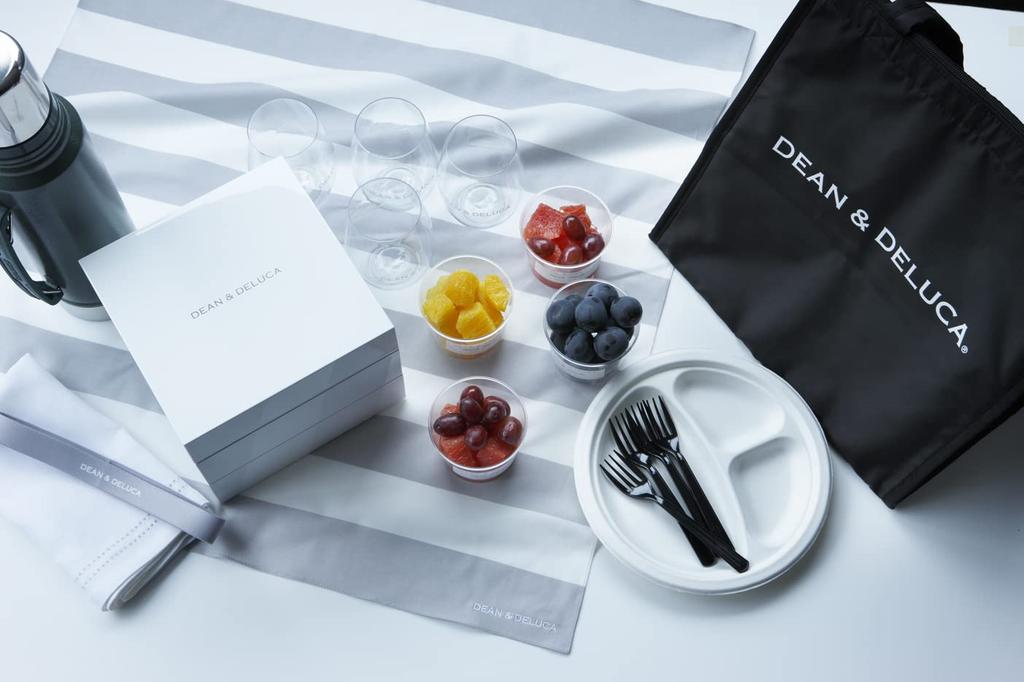 DEAN & DELUCA Трехъярусный ланч-бокс, Маленький, Белый, 13,5 см квадратный, Ланч-бокс, Пикник, На открытом воздухе