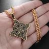 Celtic Knot Stainless Steel Pattern Witch Knot Pendant Necklaces for Men Women Lucky Jewelry