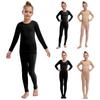 Kids Girls 2Piece Long Thermal Underwear Suit Gymnastics Ballet Dance Base Layer Top and Pantyhose Leggings Set