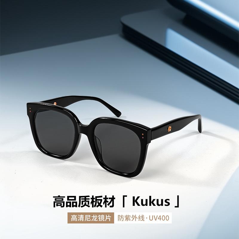 GM Women's high-end acetate sunglasses jenie Cooperation KUKUS Large-face slimming anti-UV sunglasses for men trendy