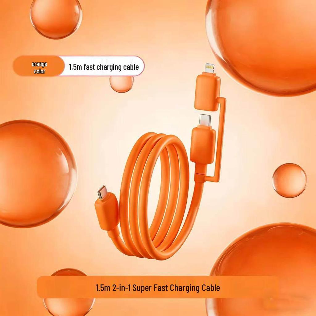 Двойной кабель для быстрой зарядки USB для устройств Huawei, Honor, Xiaomi, Apple и Android