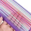 Stationery Rainbow Color Makeup Nylon Cosmetic Storage Grid Zipper Pencil Case Mesh Pen Bag
