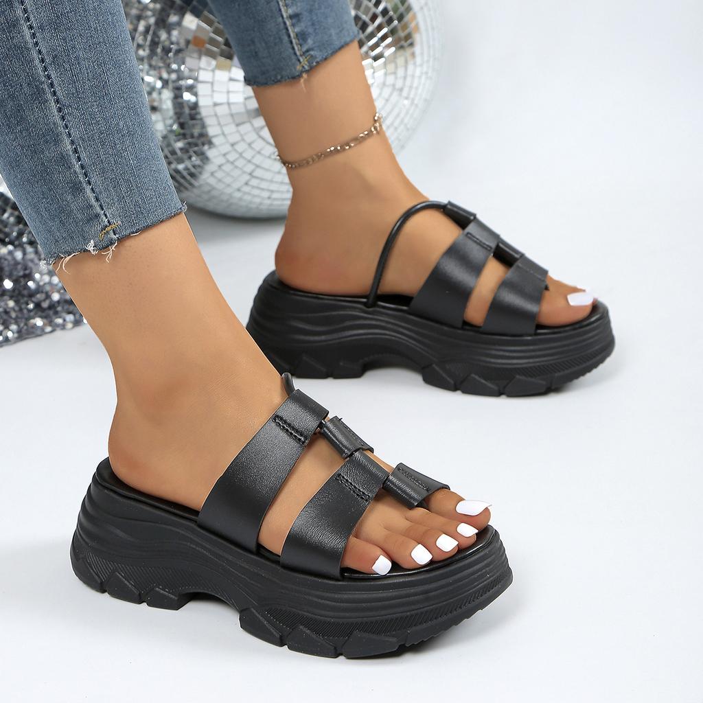 Women Platform Slippers High Heels Wedges Sandals Summer Shoes 2024 New Women Shoes Thick Slides Sexy Pumps Flip Flops Shoes