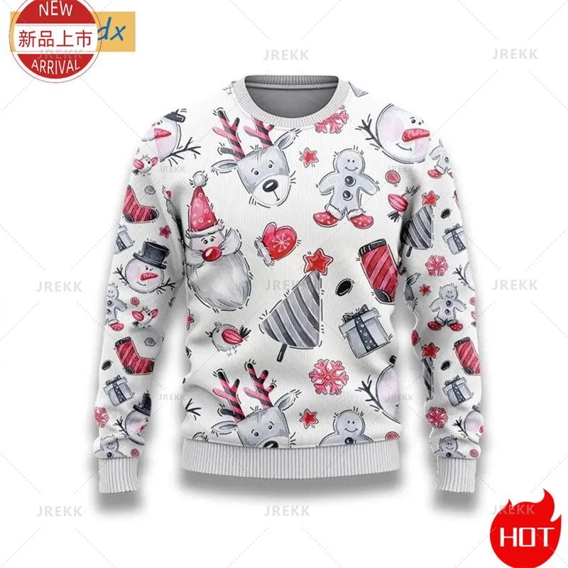 3D Cookie Gingerbread Print Sweater, Gingerbread Sweatshirt, Cookie Ugly Christmas Sweater Women Mens Funny Christmas Shirts