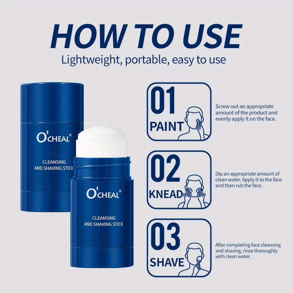 1 шт. Очищающий бритвенный стержень, мужская пена для ухода, смягчающая бороду, ручное бритье, крем для бритья, гель, удобно носить с собой, мягкая текстура, гипоаллергенный, подходит