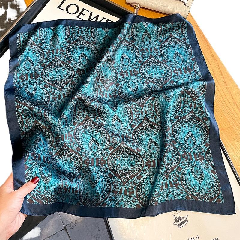 100% шелковый шарф из тутового шелкопряда, модный женский летний маленький шейный платок, повязка для волос, платок, бандана 53*53 см