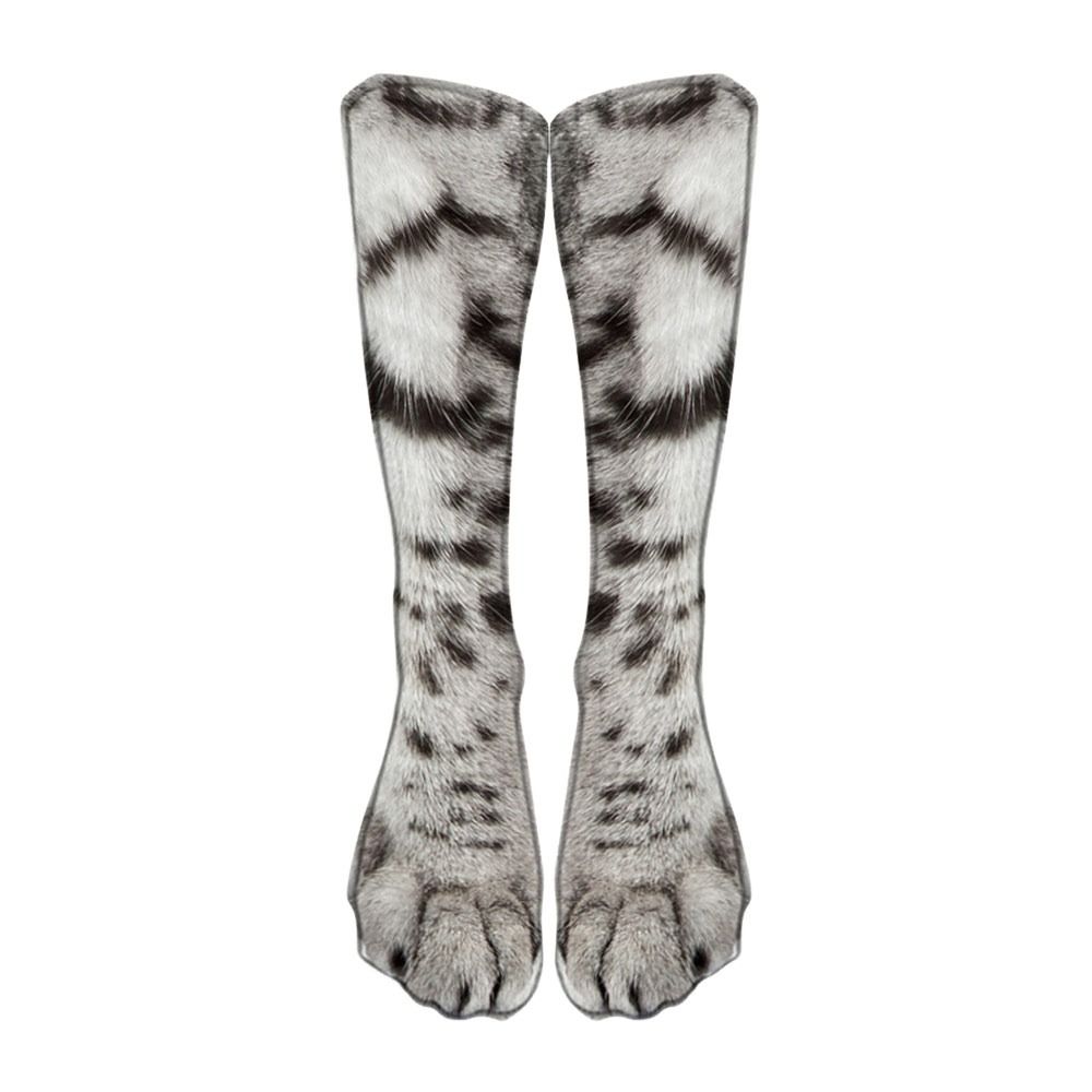 Breathable 3D Print Animal Paw Socks Cotton Dog Tiger Paw Socks Funny Novelty Stocking  Unisex