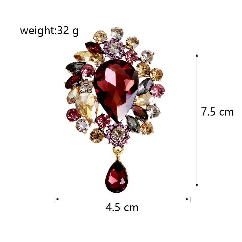 Glitter Sparkle Luxury Vintage Retro Brooches for Girls Elegant Crystal Trendy Jewelry for Women Ladies Accessories Low MOQ