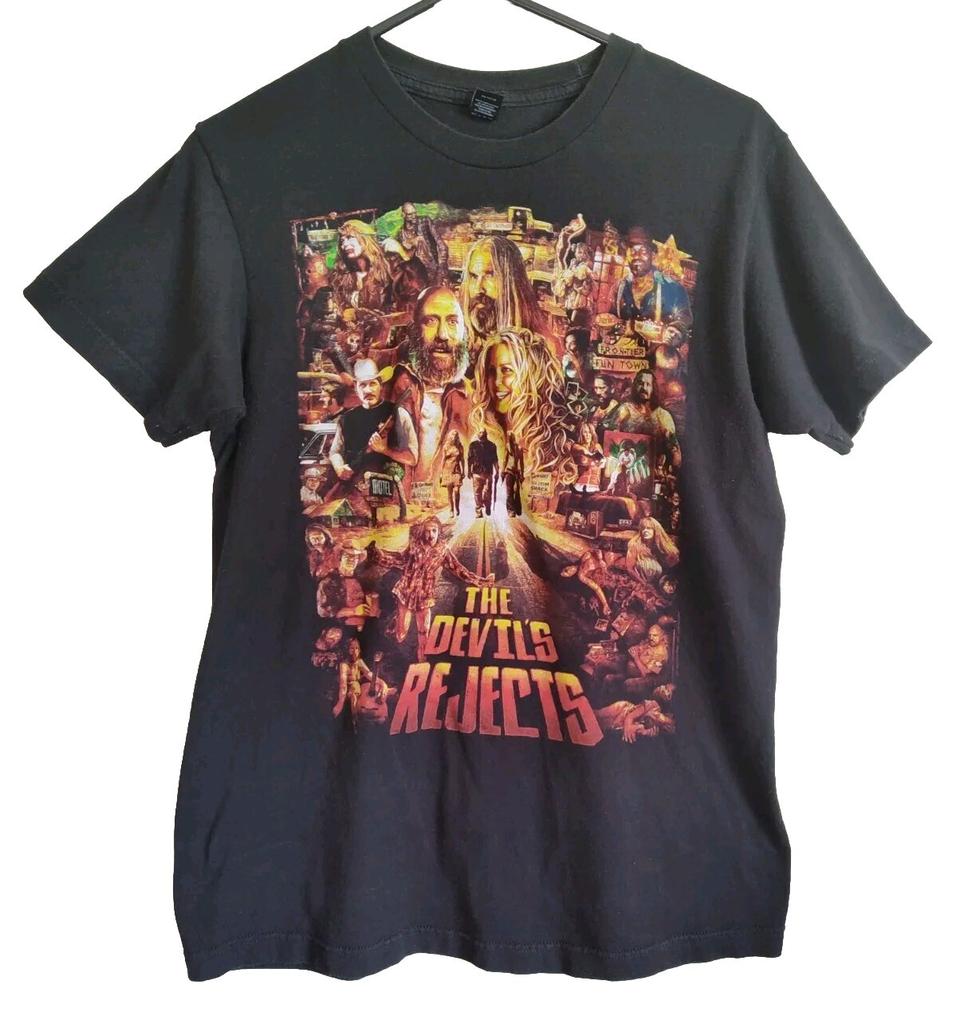 The Devil's Rejects Rob Zombie Horror Movie Black Graphic T-shirt 2010s Size Med