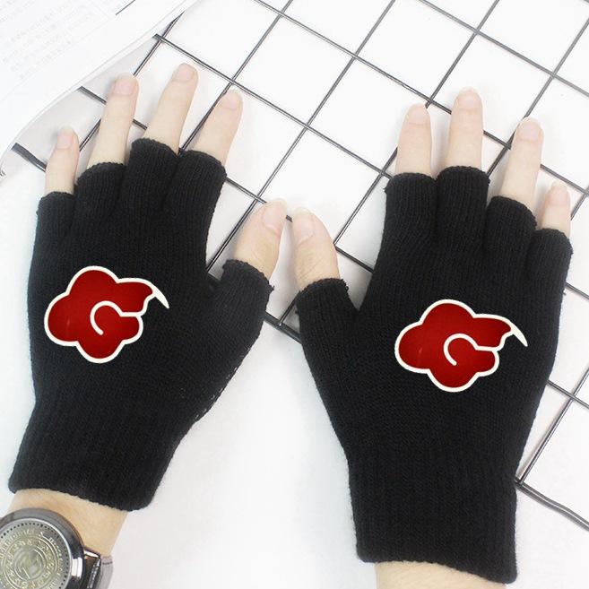 Наруто Саске Какаши Аниме Онлайн Игра Периферийные Перчатки Полупальцевые Хлопок Теплые Осенние и Зимние Студенты