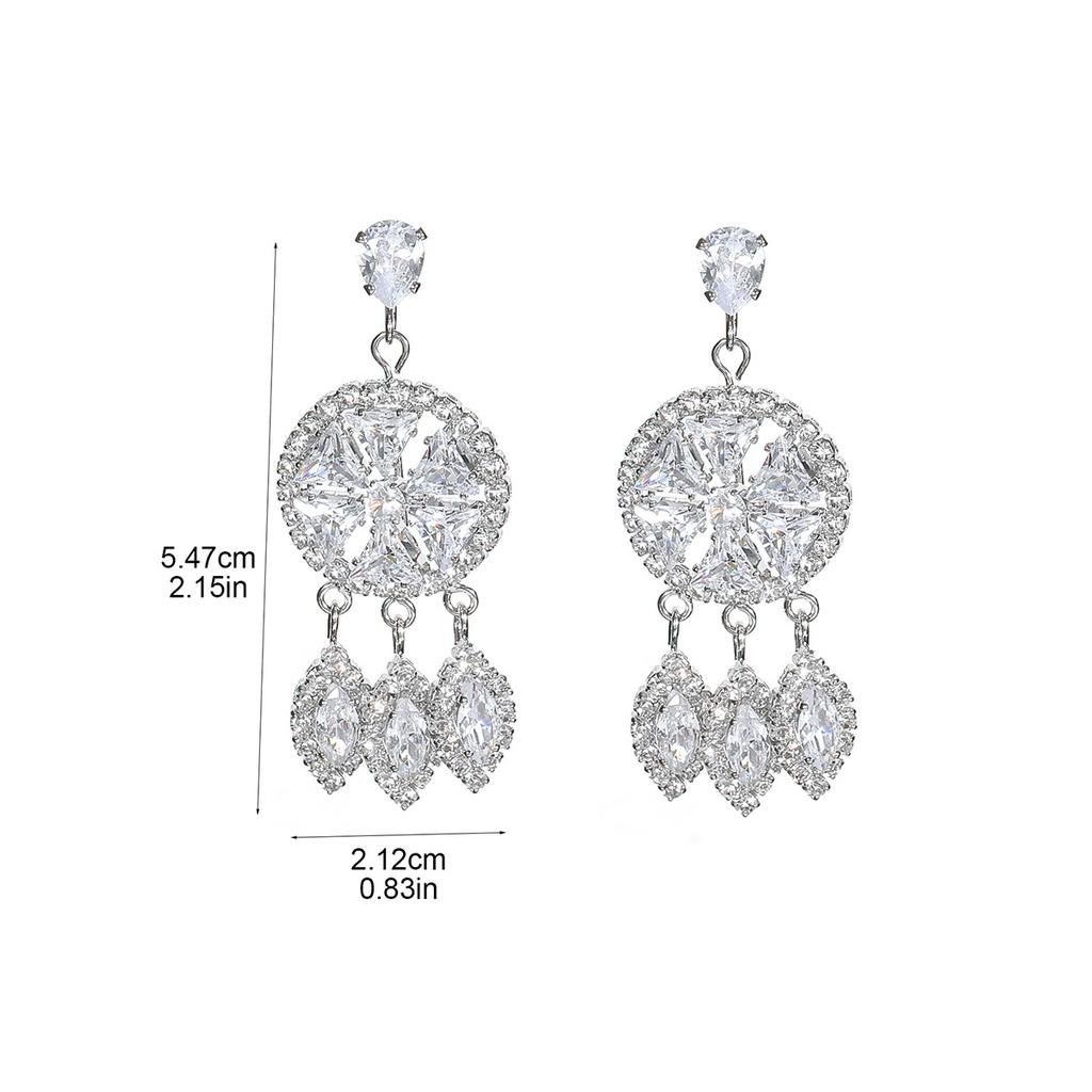 New High-Level Sense Of Luxury Sparkling Rhinestone Earrings Fashion Hundred With Diamond Earrings Women's Earrings 1 Pair