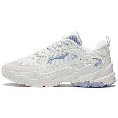 Li Ning Qixing повседневные удобные амортизирующие нескользящие износостойкие кроссовки с низким верхом женские кроссовки белые синие ARLS024-1