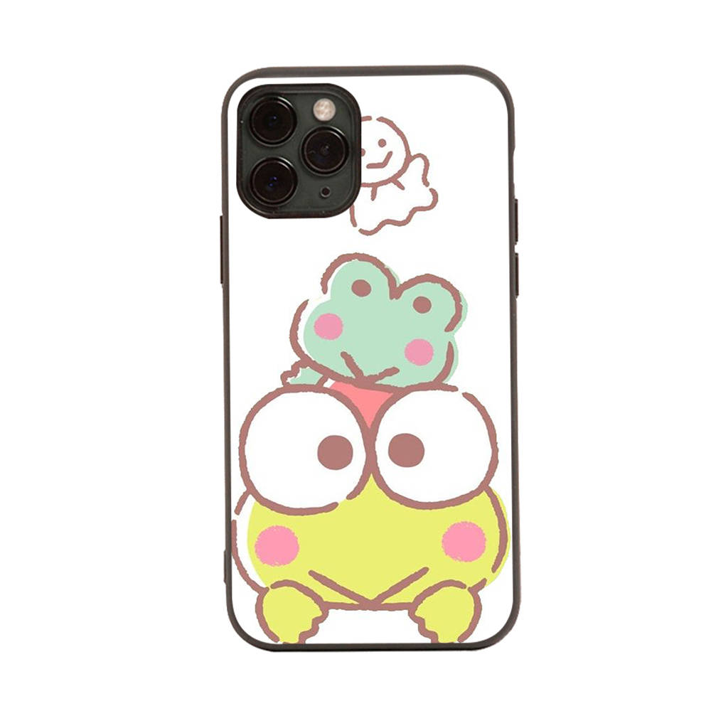 HK18 Cute Keroppi Black Sofe Case for Samsung Note 20 Lite S24 Ultra S23 A03 A05 A06 A11 A71 A15 A16 A13 A24 A25 A33 A52 A53 A50 M55 M35 Plus
