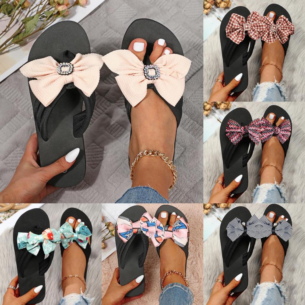 Summer Womens Flip Flops With Butterfly Knot For Beach And Casual Wear