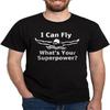 CafePress - Я Могу Летать А Какая У Тебя Суперсила Футболка - Классическая Хлопковая Футболка Черная