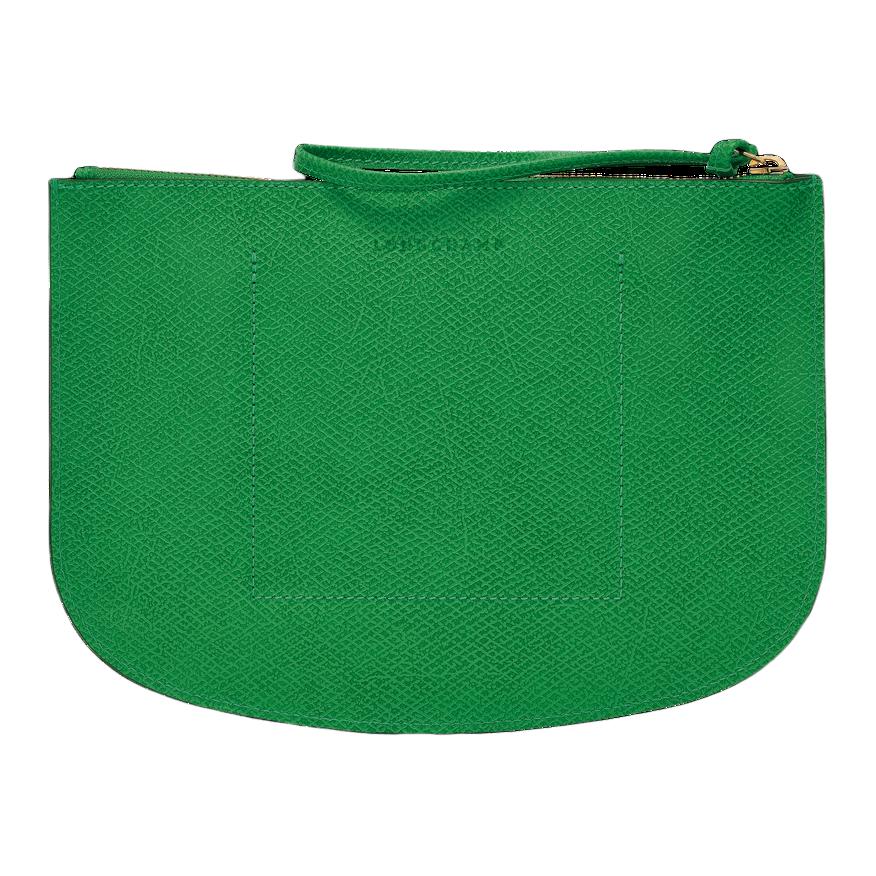 Longchamp Épure Застежка-молния Ремешок на запястье Кожаная клатч-сумка Женская клатч-сумка Зеленый 10250HYZ129