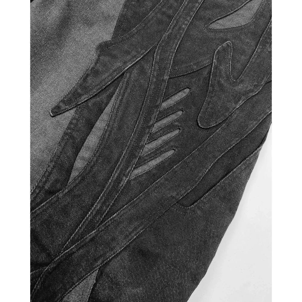 Черные рваные мешковатые джинсы Y2k Harajuku Hip Hop Брюки с высокой талией Новые готические ретро-джинсы Широкие штанины Уличная одежда