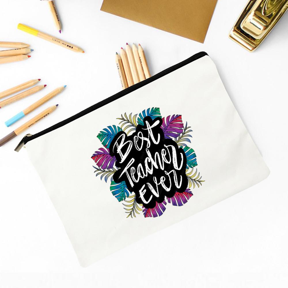 I'am Teacher What Is Your Superpower Women Bag Large Capacity Case School Stationery Supplies Storage Bags Travel Wash Pouch Teacher Gifts