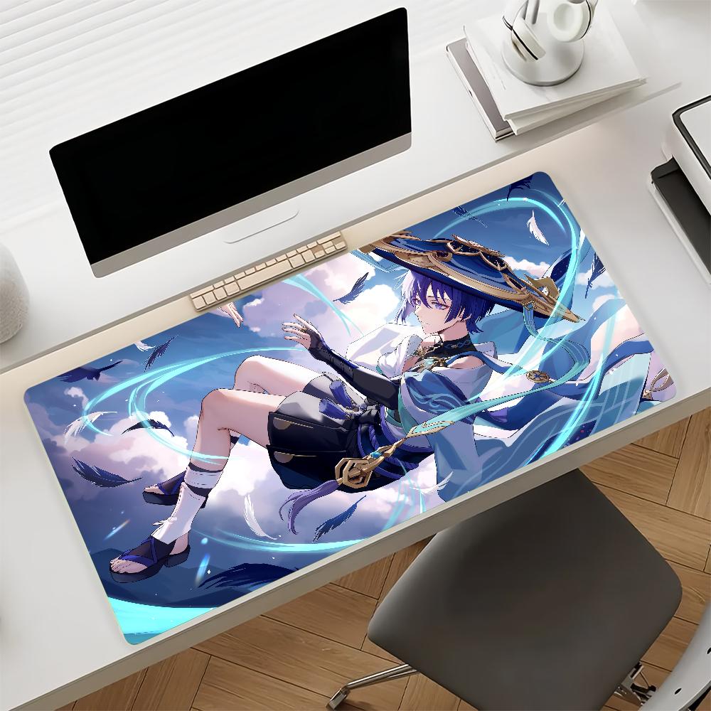 Genshin Impact Wanderer Anime Mouse Pad Gaming Desk Mat NonSlip Keyboard Tray Laptop Office Pc Gamer Accessories Hd Print