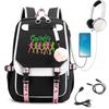 KATSEYE Backpack USB Charging Port Student Bookbag Travel Daypack Fashion Casual Laptop Compatible Large Capacity Water-Resistant 60123-12