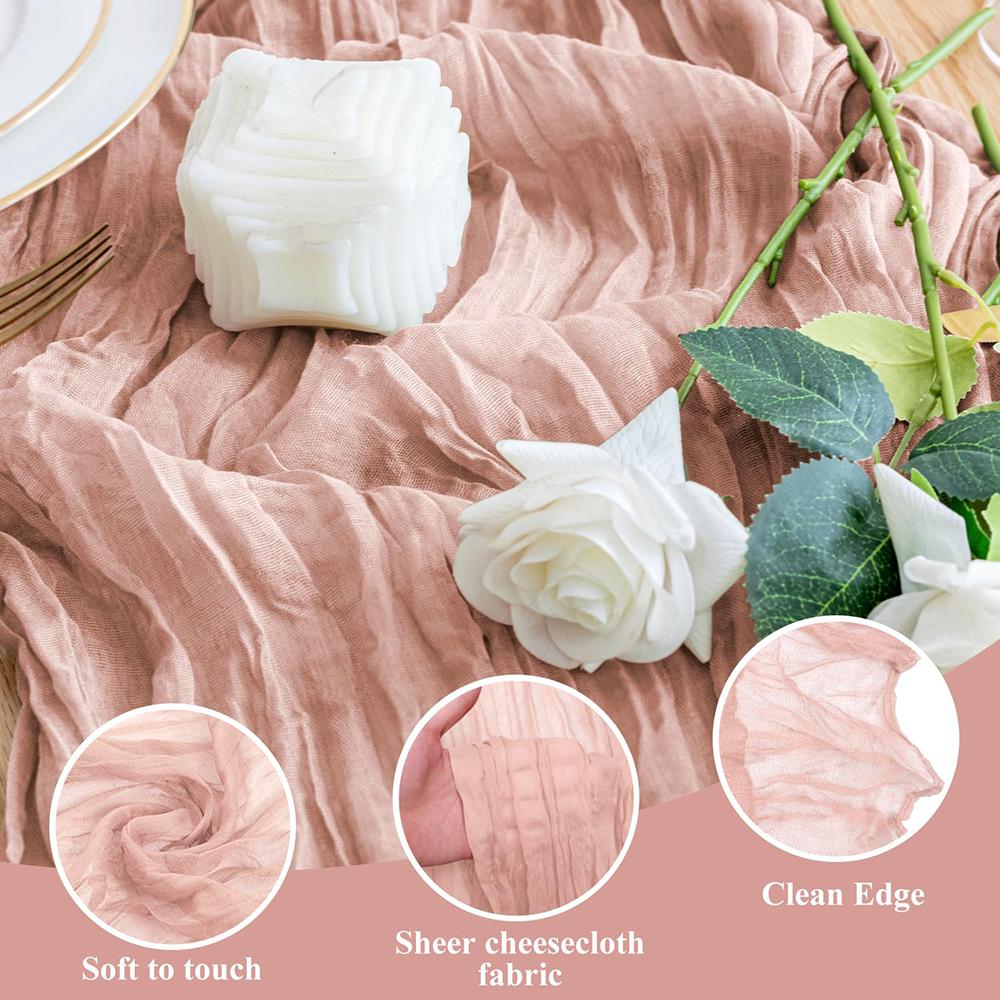 1 шт. марлевая дорожка для стола пыльно-розовая 10 футов бохо марлевая марлевая дорожка для стола для вечеринки длинные деревенские прозрачные дорожки для стола