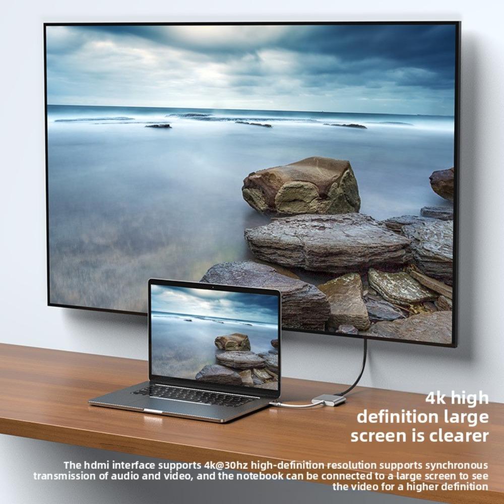 Адаптер-концентратор Type C - HDMI 3 в 1 для док-станции ТВ-проектора с портами USB