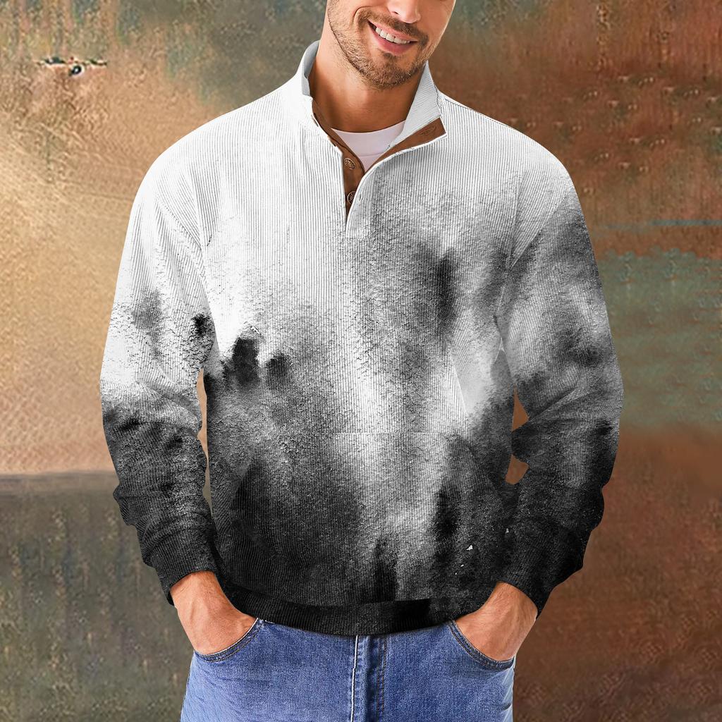 Мужская повседневная толстовка в стиле ретро с градиентным принтом