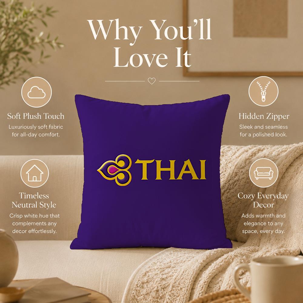 Авиакомпания T-Thai Airways InternationalS Наволочка Двусторонняя Печатная Подушка Гипоаллергенная Защита от Пылевых Клещей