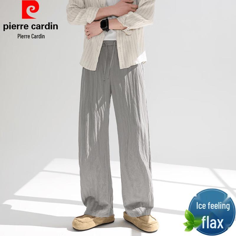 Pierre Cardin Мужские летние повседневные брюки из смесовой льняной ткани