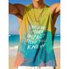Summer Round Neck 3D Palm Leaf Printed Top Fashionable Casual Hawaiian Beach Sleeveless Vest Men's T-shirts