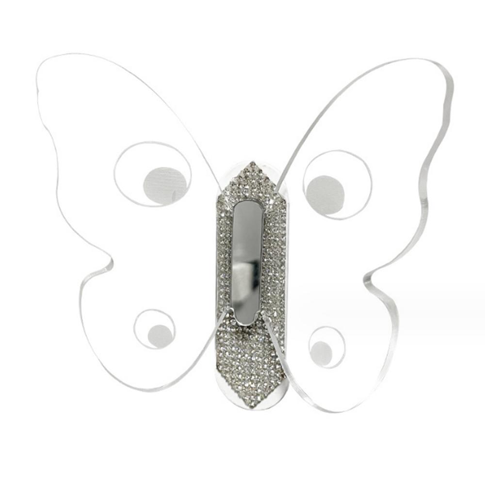 Punch-Free Clear Stylish Butterflys Wall Hook Stable Wear Resistant Wall Hanger For Door Back Hanging