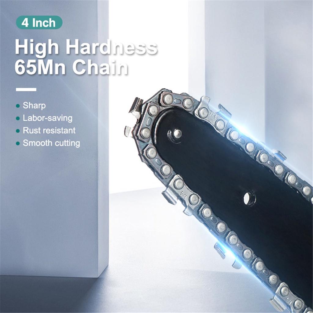 1200W Mini 4 Inches Rechargeable Electric Chain Saw with 1/2 Lithium-ion Battery Woodworking Pruning One-handed Saw Garden Tool