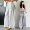 Girls' pants summer thin style children's lace lace lace fart curtain wide leg pants summer breathable big children's quick drying sports pants