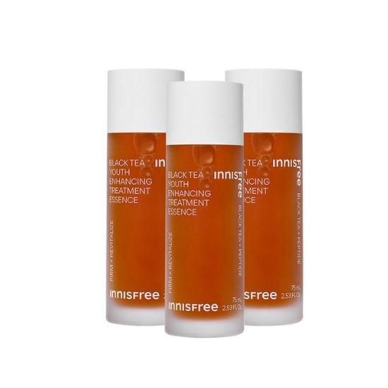 Innisfree Black Tea Youth Enhancing Treatment Essence Anti-Aging & Hydrating 75ml × 3