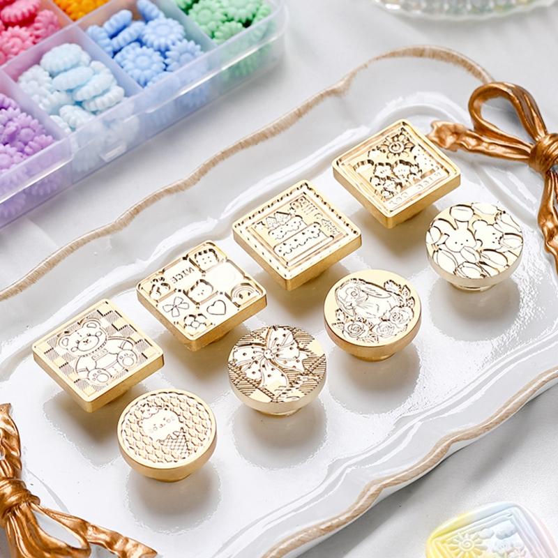 Сменный восковой штамп с героями мультфильмов, 11 видов конструкций, круглый/квадратный/прямоугольный для изготовления карточек «сделай сам», запечатывающий конверт