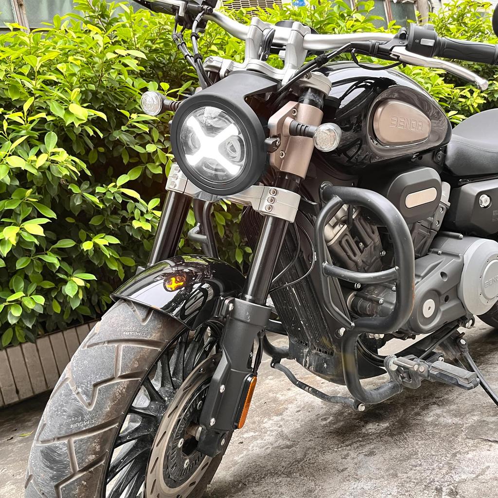 Motikvans 5,75-дюймовая светодиодная фара для мотоцикла, белая, переключаемая фара Hi/Lo с ДХО, совместимая с Harley-Davidson Sportster 883NF