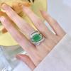 Кольцо из стерлингового серебра 925 пробы с изумрудной огранкой 5 карат с изумрудом, имитирующим муассанит, с драгоценным камнем, кольцо для женщин, подарки