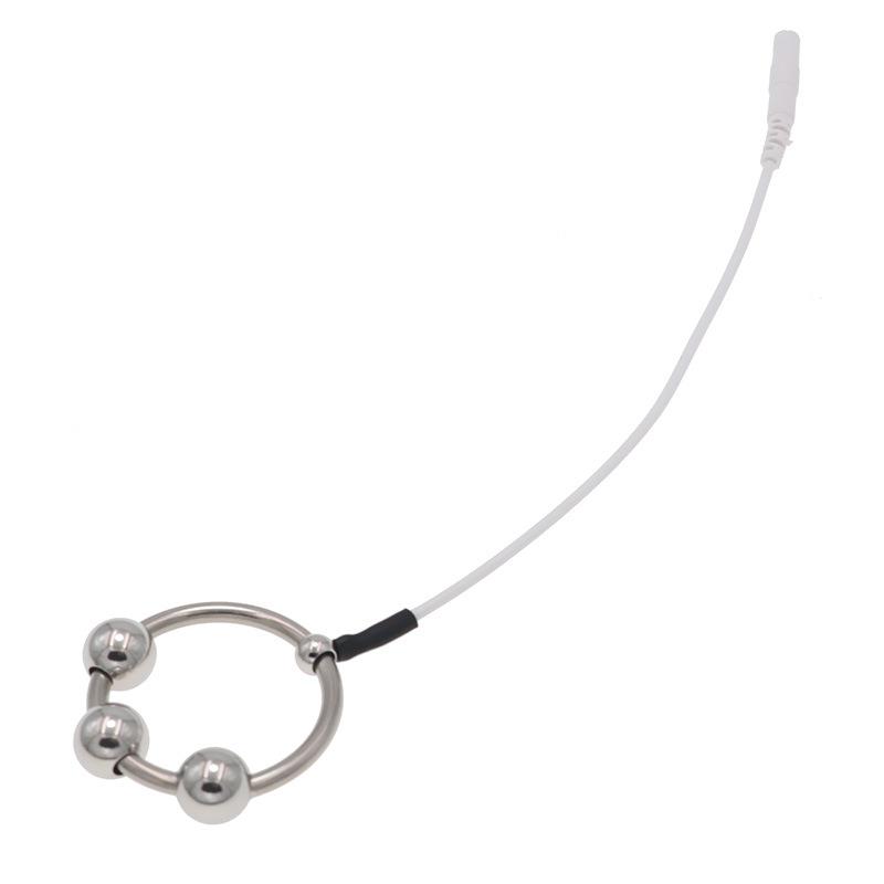 Кольцо из нержавеющей стали с бусинами, электрошоковое кольцо для пениса, униполярные аксессуары, импульсные игрушки для взрослых, инструменты для страсти, товары для взрослых