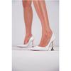 Туфли женские из белой лакированной кожи на каблуке Stiletto Ozzie